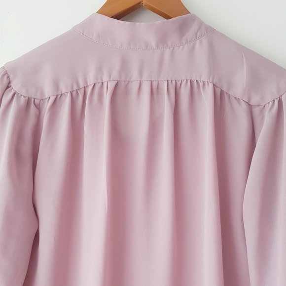 LOVE & LIBERTY Dusty Pink Long Sleeve Sheer Blouse - Picture 9 of 9